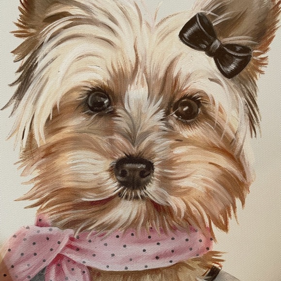12”x12” WRAPPED CANVAS Yorkie Girl - Picture 2 of 9